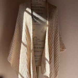 Aerie Light Tan Knit Poncho Sweater